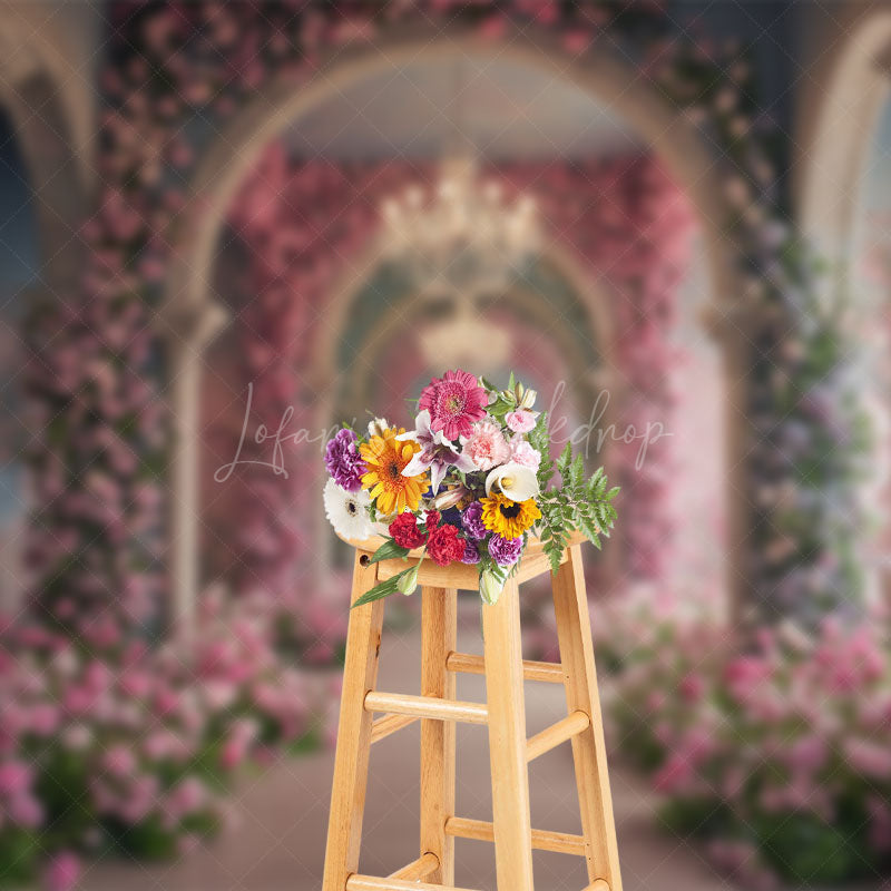 Lofaris Floral Arch Door Sweet Auditorium Wedding Backdrop