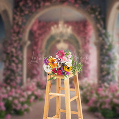 Lofaris Floral Arch Door Sweet Auditorium Wedding Backdrop