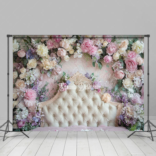Lofaris Floral Arch Fresh Sweet Photo Headboard Backdrop