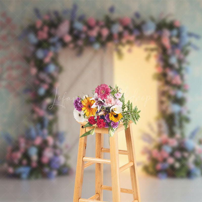 Lofaris Floral Arch Opening Door Sweet Wedding Backdrop