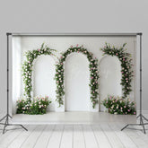 Lofaris Floral Arch White Wall Simple Sweet Wedding Backdrop