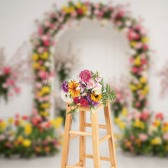 Lofaris Floral Arch White Walls Elegant Wedding Backdrop