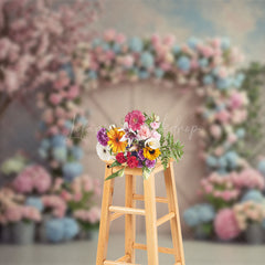 Lofaris Floral Arch Wood Farm Door Sweet Wedding Backdrop