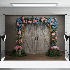 Lofaris Floral Arch Wooden Door Elegant Wedding Backdrop