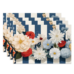 Lofaris Floral Art Sweet Elegant Color Set of 4 Placemats