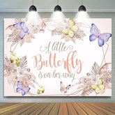 Lofaris Floral Autumn Butterfly Vibe Baby Shower Backdrop
