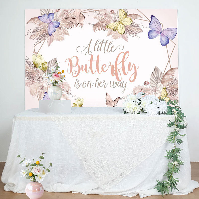 Lofaris Floral Autumn Butterfly Vibe Baby Shower Backdrop