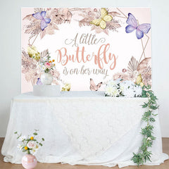 Lofaris Floral Autumn Butterfly Vibe Baby Shower Backdrop
