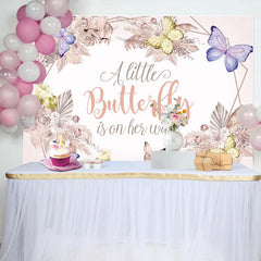 Lofaris Floral Autumn Butterfly Vibe Baby Shower Backdrop
