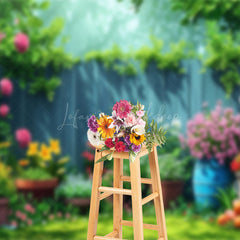 Lofaris Floral Backyard With Sunshine Sweet Spring Backdrop