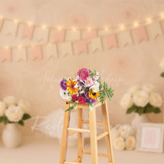 Lofaris Floral Ballet Shoes Skirts Sweet Cake Smash Backdrop