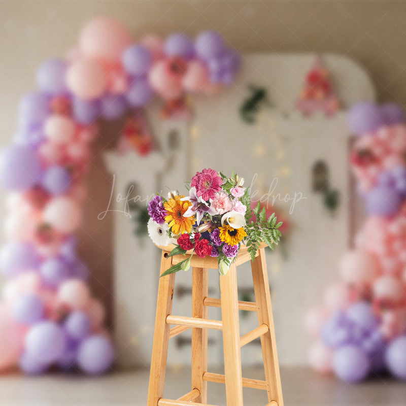 Lofaris Floral Balloon Arch Castle Board Wedding Backdrop