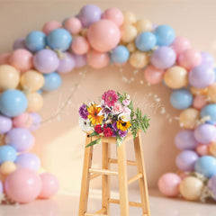 Lofaris Floral Balloons Garland Birthday Cake Smash Backdrop