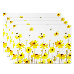 Lofaris Floral Bees Fresh Spring Party Set of 4 Placemats