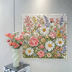 Lofaris Floral Bloom Shimmer Wall Backdrop Custom Sequins Party Decor