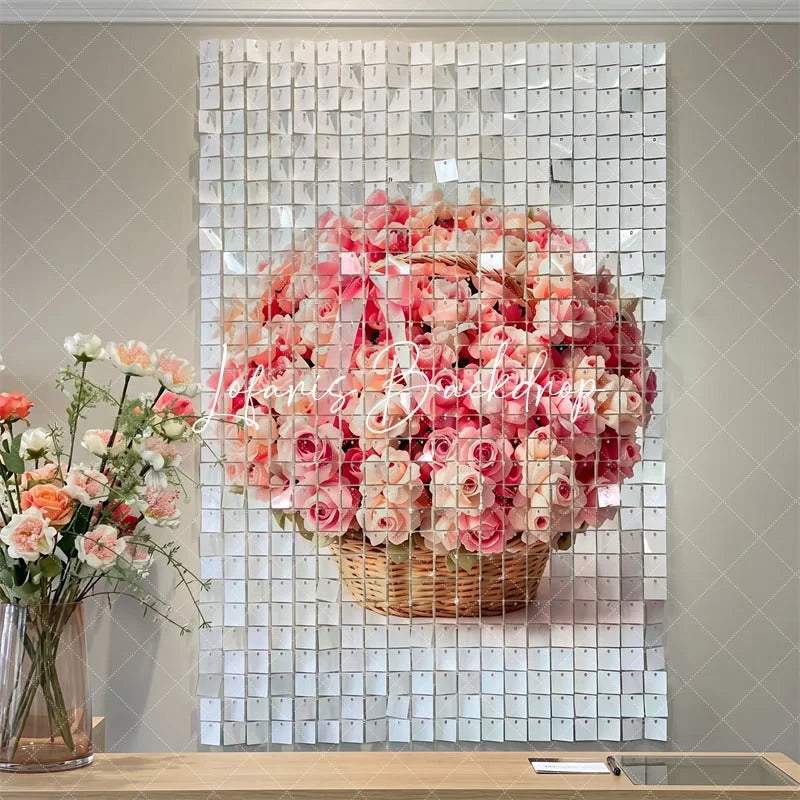 Lofaris Floral Bloom Shimmer Wall Backdrop Custom Sequins Party Decor
