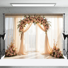 Lofaris Floral Boho Arch Fresh Curtains Wedding Backdrop