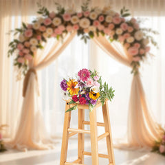 Lofaris Floral Boho Arch Fresh Curtains Wedding Backdrop
