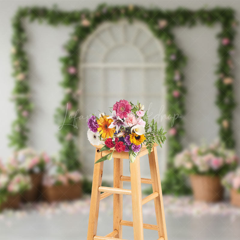 Lofaris Floral Boho Arched Elegant Door Wedding Backdrop