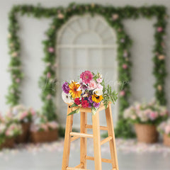 Lofaris Floral Boho Arched Elegant Door Wedding Backdrop