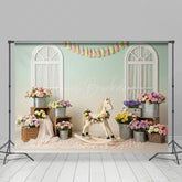 Lofaris Floral Boho Carrousel Sweet Fresh Wedding Backdrop