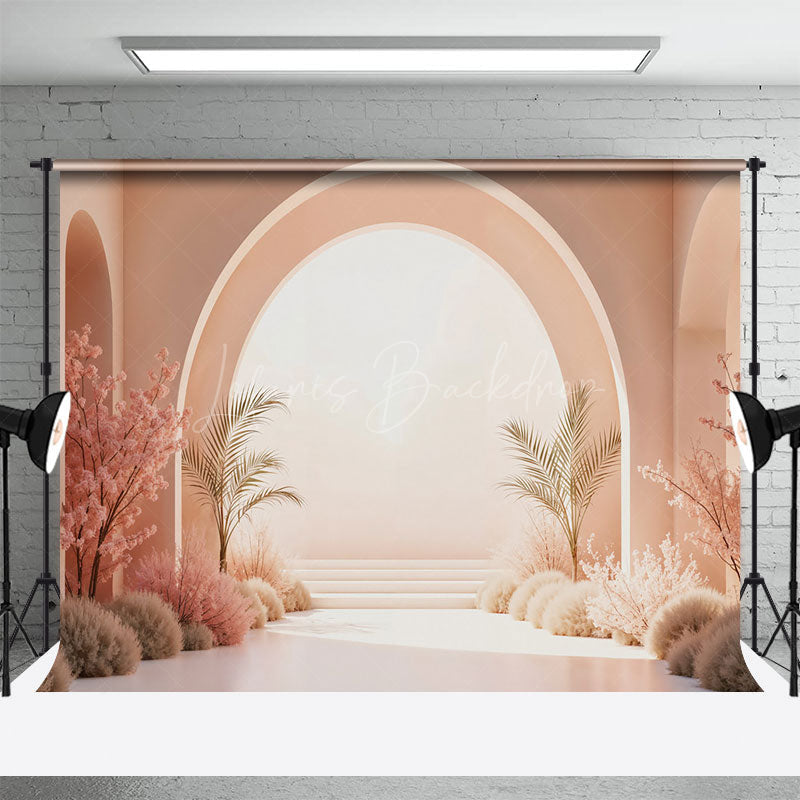 Lofaris Floral Boho Elegant Arched Photo Wedding Backdrop