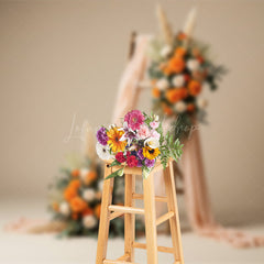 Lofaris Floral Boho Photo Booth Elegant Wedding Backdrop