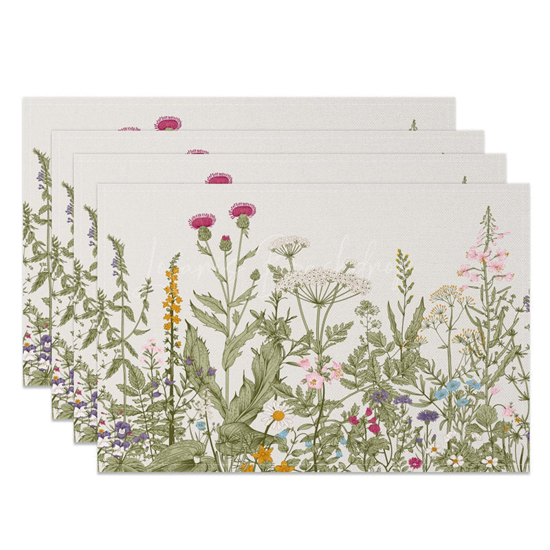 Lofaris Floral Boho Spring Garden Vibe Set of 4 Placemats