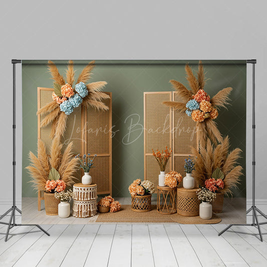 Lofaris Floral Boho Theme Photo Booth Sweet Wedding Backdrop
