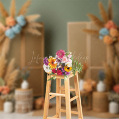 Lofaris Floral Boho Theme Photo Booth Sweet Wedding Backdrop