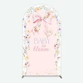 Lofaris Floral Bow Baby In Bloom Gender Reveal Arch Backdrop