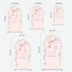 Lofaris Floral Bow Baby In Bloom Gender Reveal Arch Backdrop