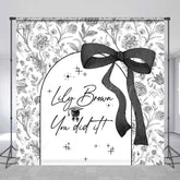 Lofaris Floral Bow You Did It Custom Name Graduation Backdrop
