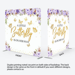 Lofaris Floral Butterfly Baby Shower Tension Fabric Backdrop