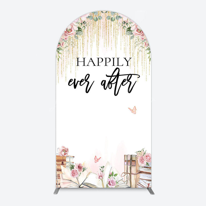 Lofaris Floral Butterfly Happily Sweet Wedding Arch Backdrop