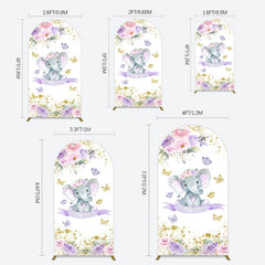 Lofaris Floral Butterfly Sweet Elephant Oh Baby Arch Backdrop