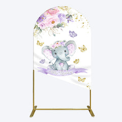 Lofaris Floral Butterfly Sweet Elephant Oh Baby Arch Backdrop