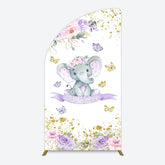 Lofaris Floral Butterfly Sweet Elephant Oh Baby Half Moon Arch Backdrop