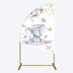 Lofaris Floral Butterfly Sweet Elephant Oh Baby Half Moon Arch Backdrop