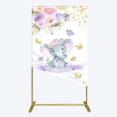 Lofaris Floral Butterfly Sweet Elephant Oh Baby Rectangle Backdrop