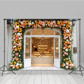 Lofaris Floral Cake Bake Store Door Photography Backdrop