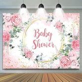 Lofaris Floral Classical Pink Theme Baby Shower Backdrop