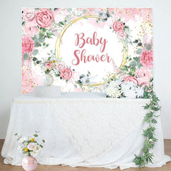 Lofaris Floral Classical Pink Theme Baby Shower Backdrop