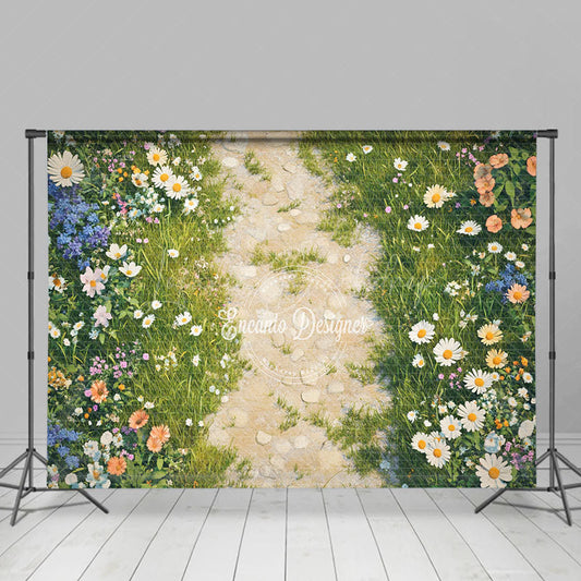 Lofaris Floral Country Road Fresh Sweet Wedding Backdrop
