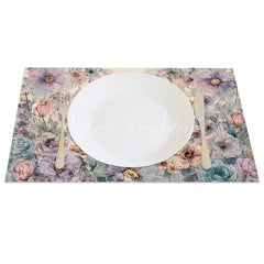 Lofaris Floral Cross Easter Bunny Set of 4 Placemats Colorful Egg Rabbit Religious Table Mats for Spring
