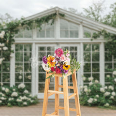 Lofaris Floral Decorated Greenhouse Wedding Scenic Backdrop