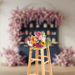 Lofaris Floral Dessert Counter Cute Elegant Wedding Backdrop