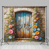 Lofaris Floral Door Stones House Fine Art Photo Backdrop