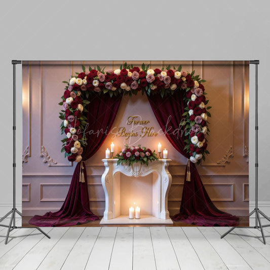 Lofaris Floral Drappery Sweet Wedding Photography Backdrop