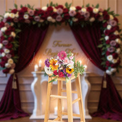Lofaris Floral Drappery Sweet Wedding Photography Backdrop